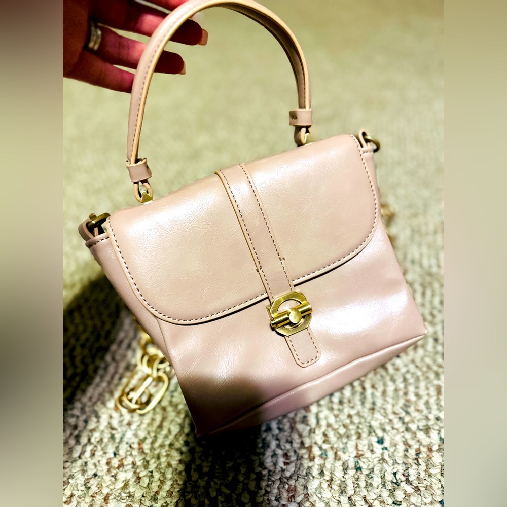 Zara Pale Pink Purse with Chain strap